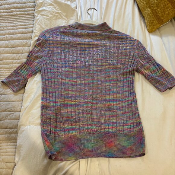 LK Bennett Marina Multi-Coloured Ribbed Knit Top - Picture 12 of 13